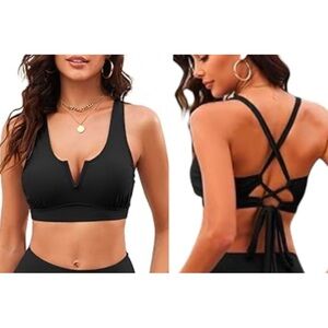 New ZAFUL Women's Bikini V-Wire Top Crisscross Back Self Tie XL 12 14